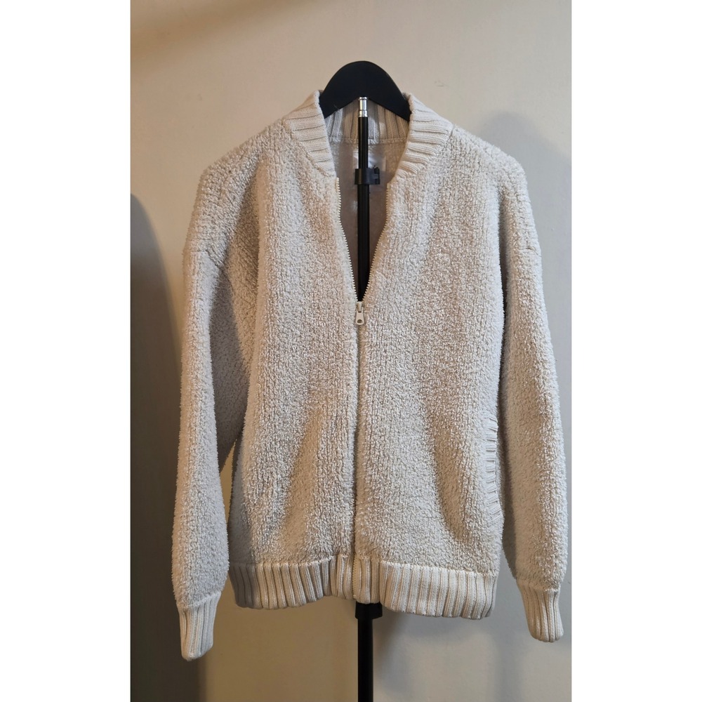 Aerie Cozy Zip Up Bomber Jacket Women's Size Small Cream